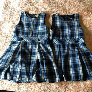 Lands End Blue Plaid Uniform Jumpers